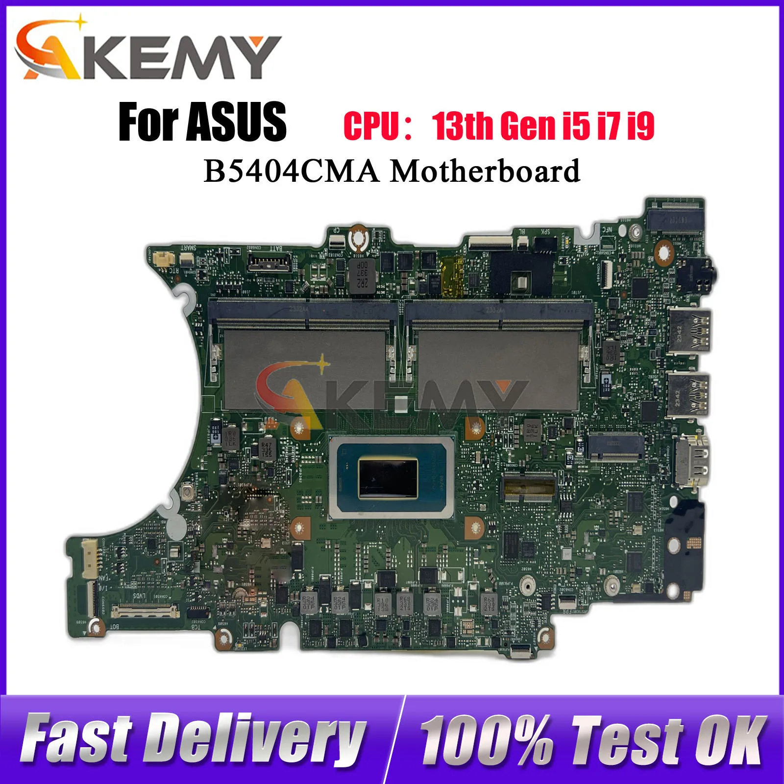 

B5404CMA Laptop Motherboard For ASUS ExpertBook B5404CMA B5404C Notebook Mainboard With 13th Gen i5 i7 i9 tests OK fast shipping