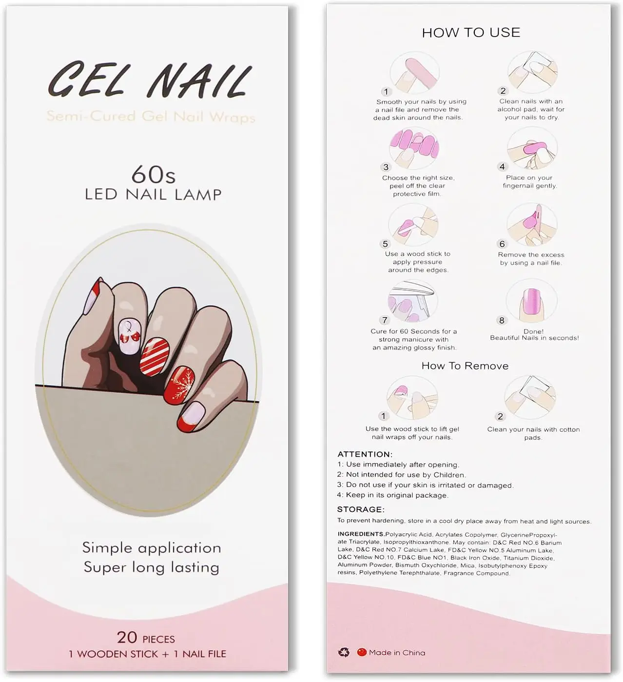 ملصقات أظافر جل ندفة الثلج لعيد الميلاد - شرائط فنية لطيفة للأظافر بالأشعة فوق البنفسجية/LED شبه معالجة