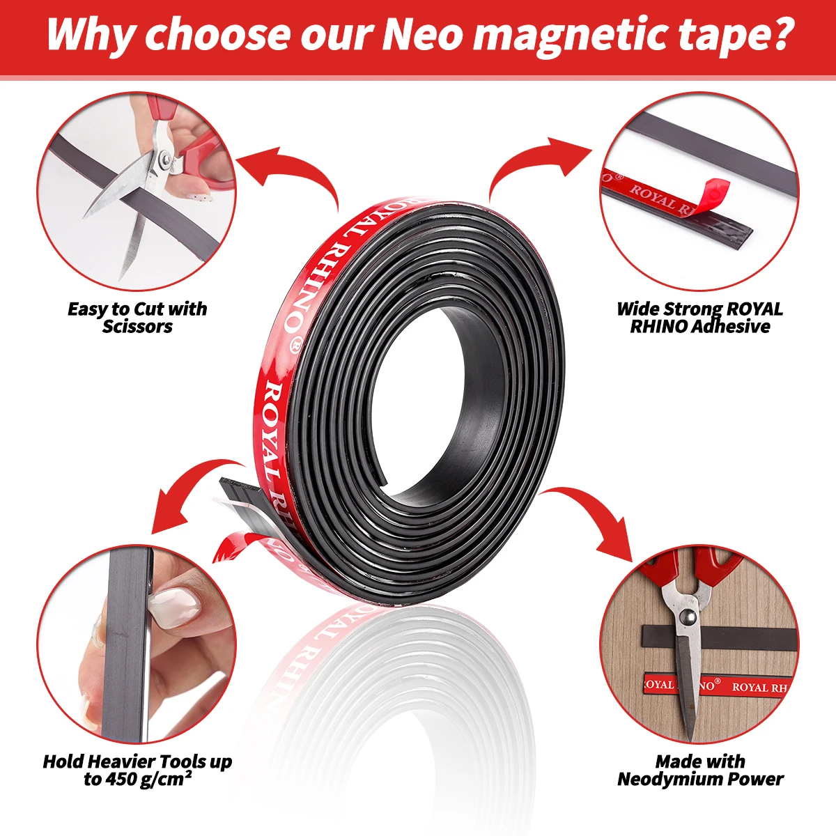 22.5/12.5mm Magnetic Strong Adhesive Tape Thickth 1.5/2mm Teaching Aids Special Soft Magnetic Adhesive for Crafts Office & Home