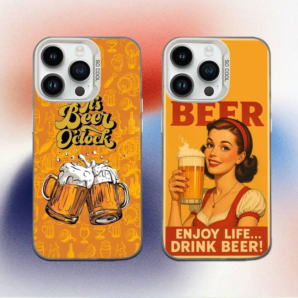 

Lnteresting Beer Printing Phone Case For iPhone 16,15,14,13,12,11,Mini,Pro,E,MAX White Candy Matte Shockproof Cover