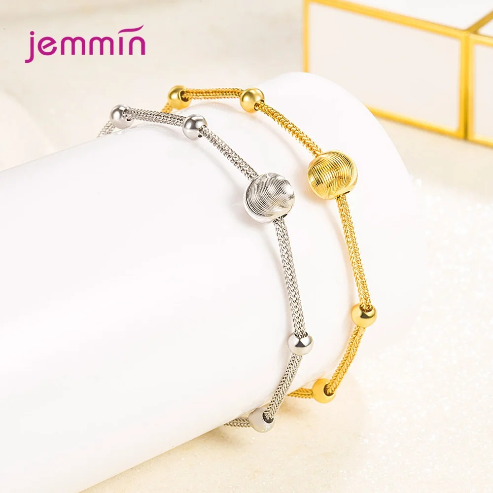 

Натуральное серебро 925 пробы, шариковая форма, геометрические серебряные бусины, браслет-цепочка, ослепительные браслеты-цепочки для женщин, ювелирные изделия