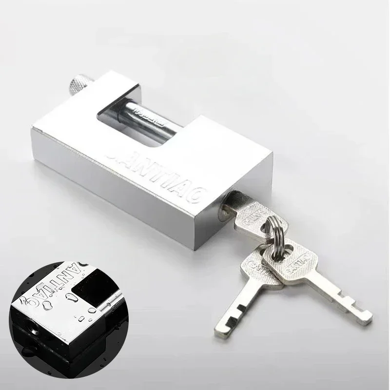 

Padlock with Key, High Security 3 Keys Heavy Duty D-Shaped lock - Protect Garage Door, Containers, Gate and Warehouse