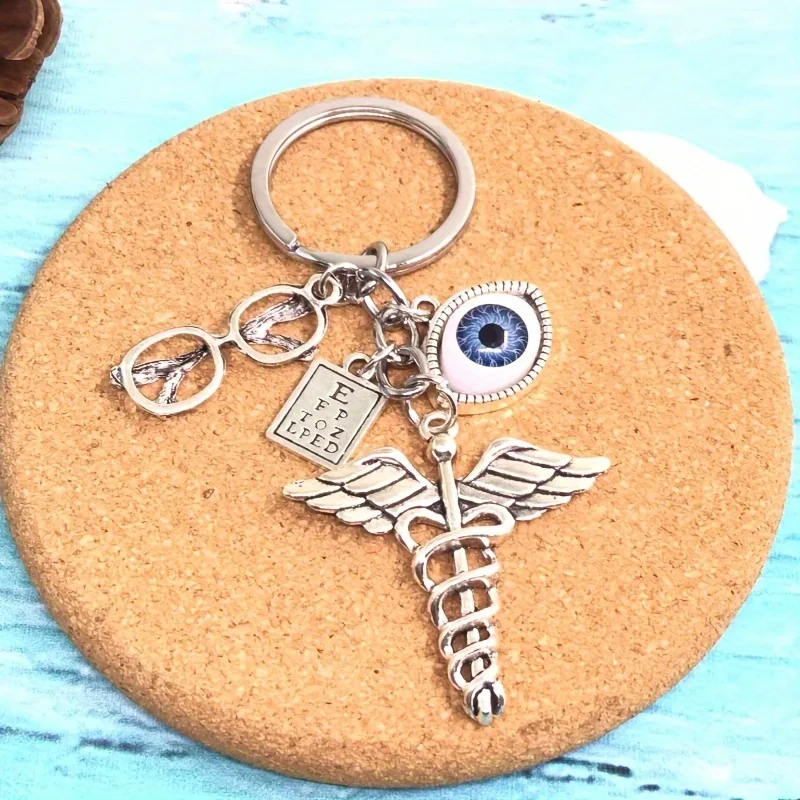 1pc Personalized Key Chain Optometrist Keychain Bag Charm Eye Doctor Charms