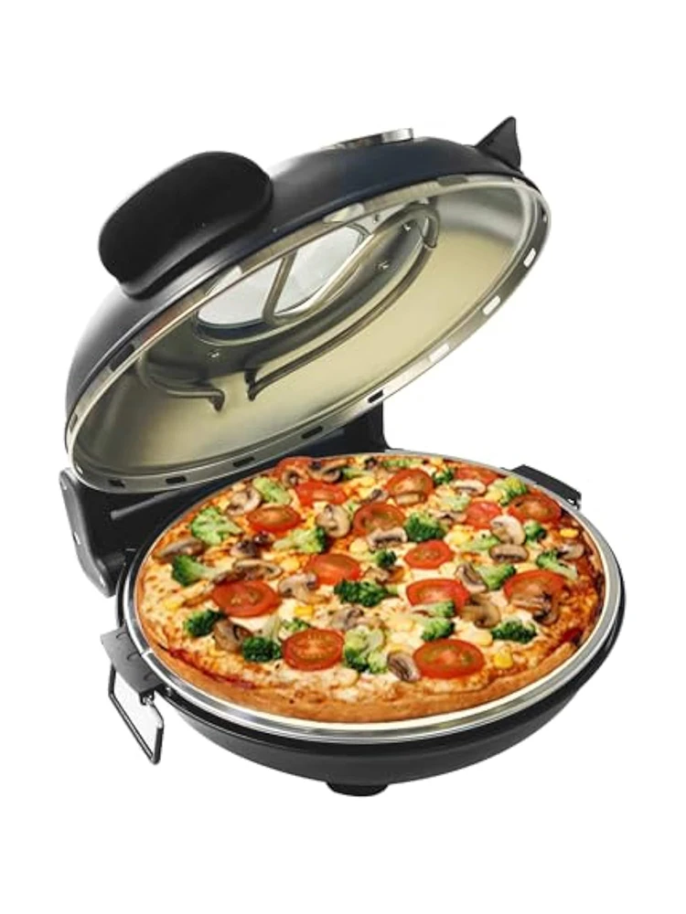 Klaif Elektrische Pizza Maker, 420 ℃ 1200 Watt, 5 afzonderlijke temperatuurniveaus, vlambestendige stenen plaat 1200W 32cm - afbeelding 2
