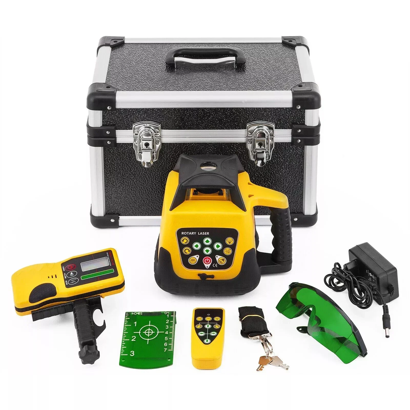 500M Ranging Laser Level, Green Rotating Laser Level with Remote Control, Waterproof and Dustproof