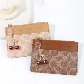 Carteiras de Design Luxuoso para Mulheres, Porta-Cartões Multifuncional em Couro PU, Bolsa Pequena para Cartões, Carteira Curta Feminina