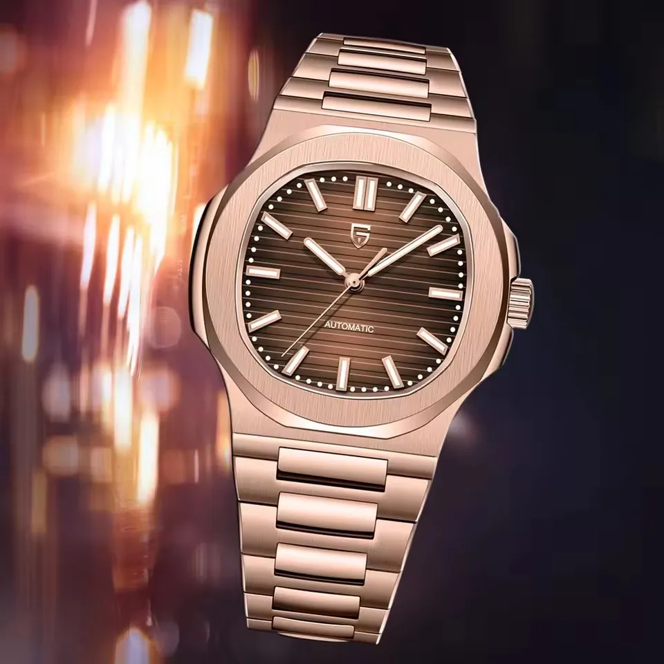 PAGANI DESIGN New Rose Gold Sport Elegance Mechanical Watch Sapphire Luminous Luxury Waterproof Men watch 316L ALL Steel Clock