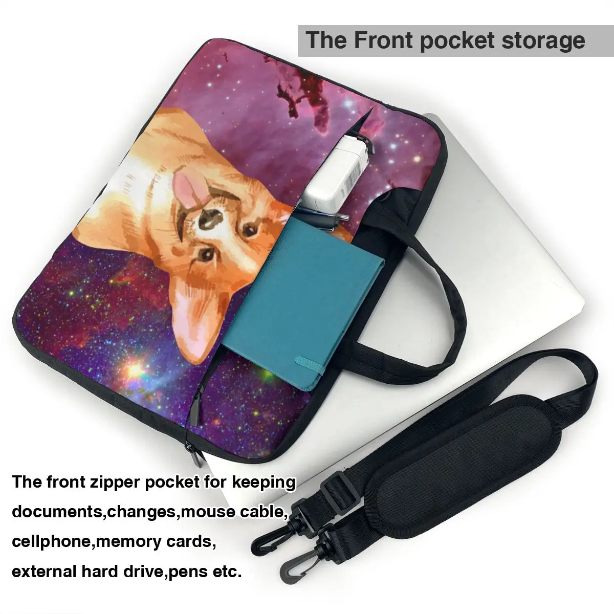 Corgi In Space Laptop Bag sapce corgi puppy god animal For Macbook Air Pro Xiaomi Lenovo Asus 13 14 15 15.6 Case Business Pouch