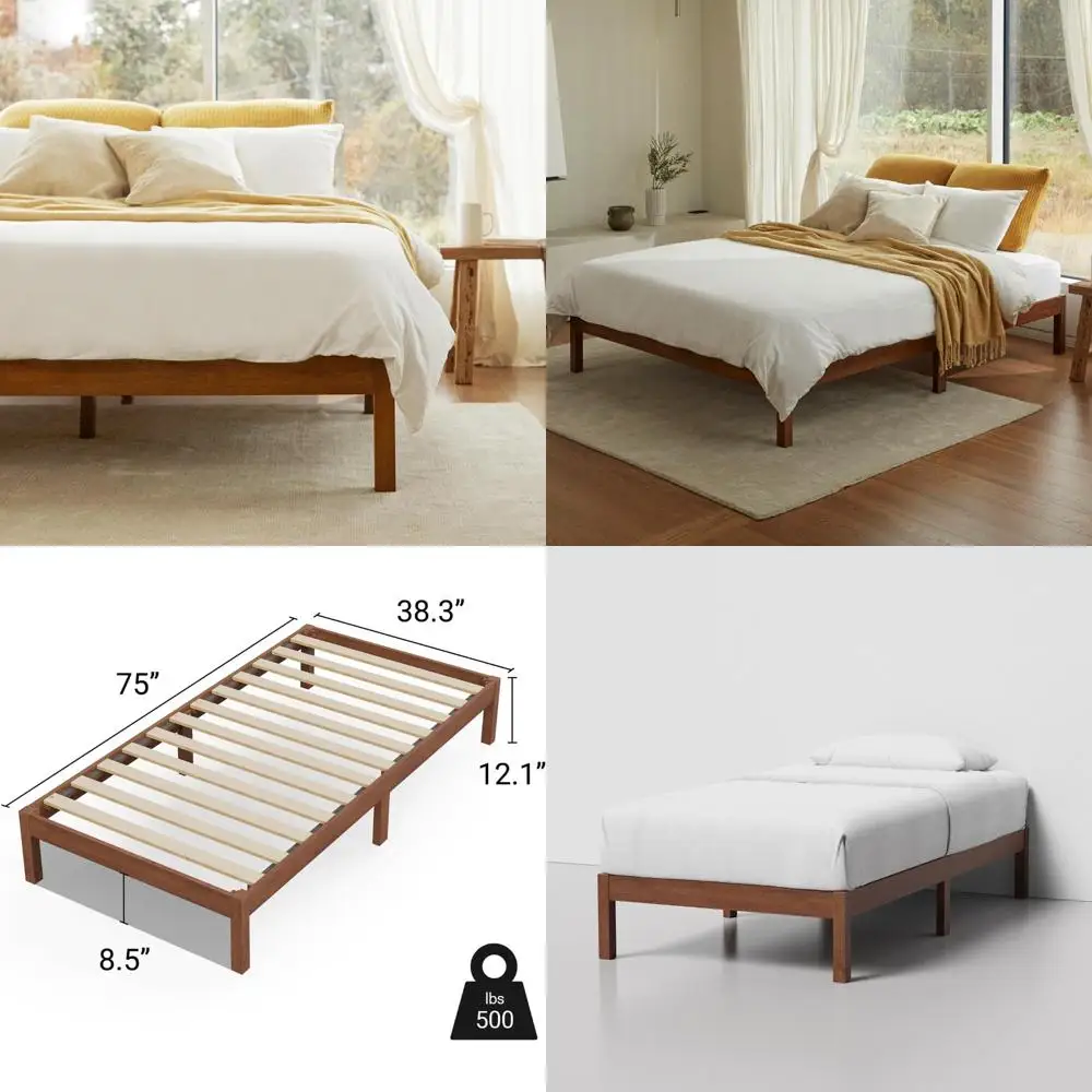 

Classic Wood Platform Bed Frame - LIFEMENT Essential, Silent, Storage Space, No Box Spring Required, Simple Assembly (Cherry)