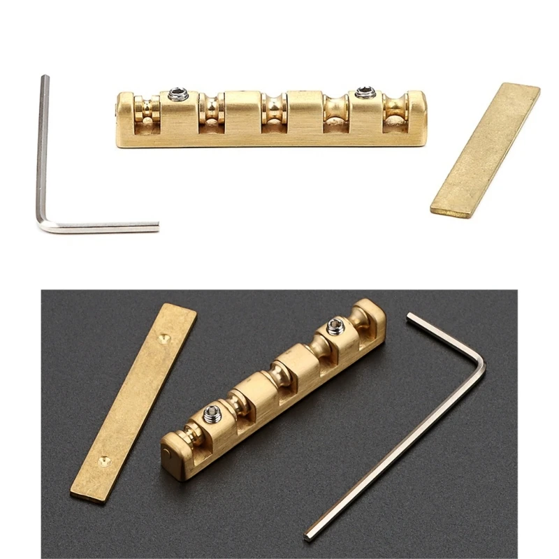 Height Adjustable Brass Roller Basses Nut 5 String Electric Basses Top Nut Music Instrument Parts Easy to Install