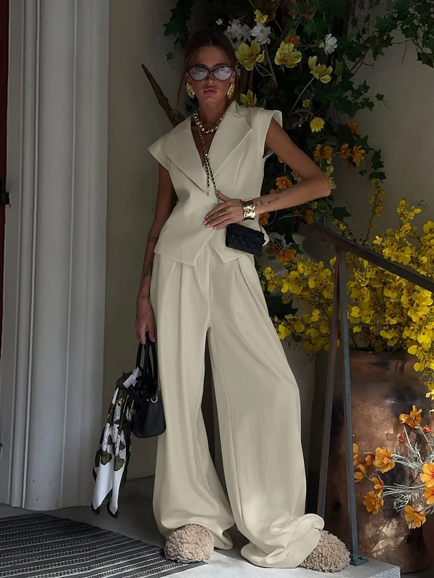 Marthaqiqi أزياء السيدات ملابس خاصة مجموعة مثير بدوره إلى أسفل طوق بيجامة قصيرة الأكمام ثوب النوم بنطال ذو قصة أرجل واسعة الإناث ملابس نوم البدلة #3