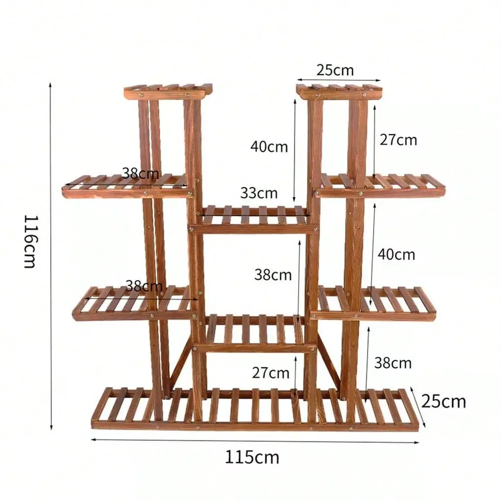 

6 Tiered Plant Stands Indoor Wooden Plant Shelf Flower Pot Stand Garden Shelves MultiTier Plant Display Stand 115x25x116cm