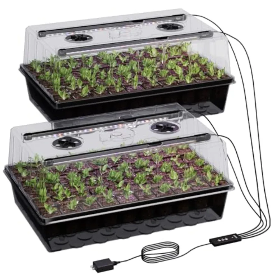 0-Cell Self-Watering Seed Starter Tray with Grow Light Seed Starter Kit with 4.07