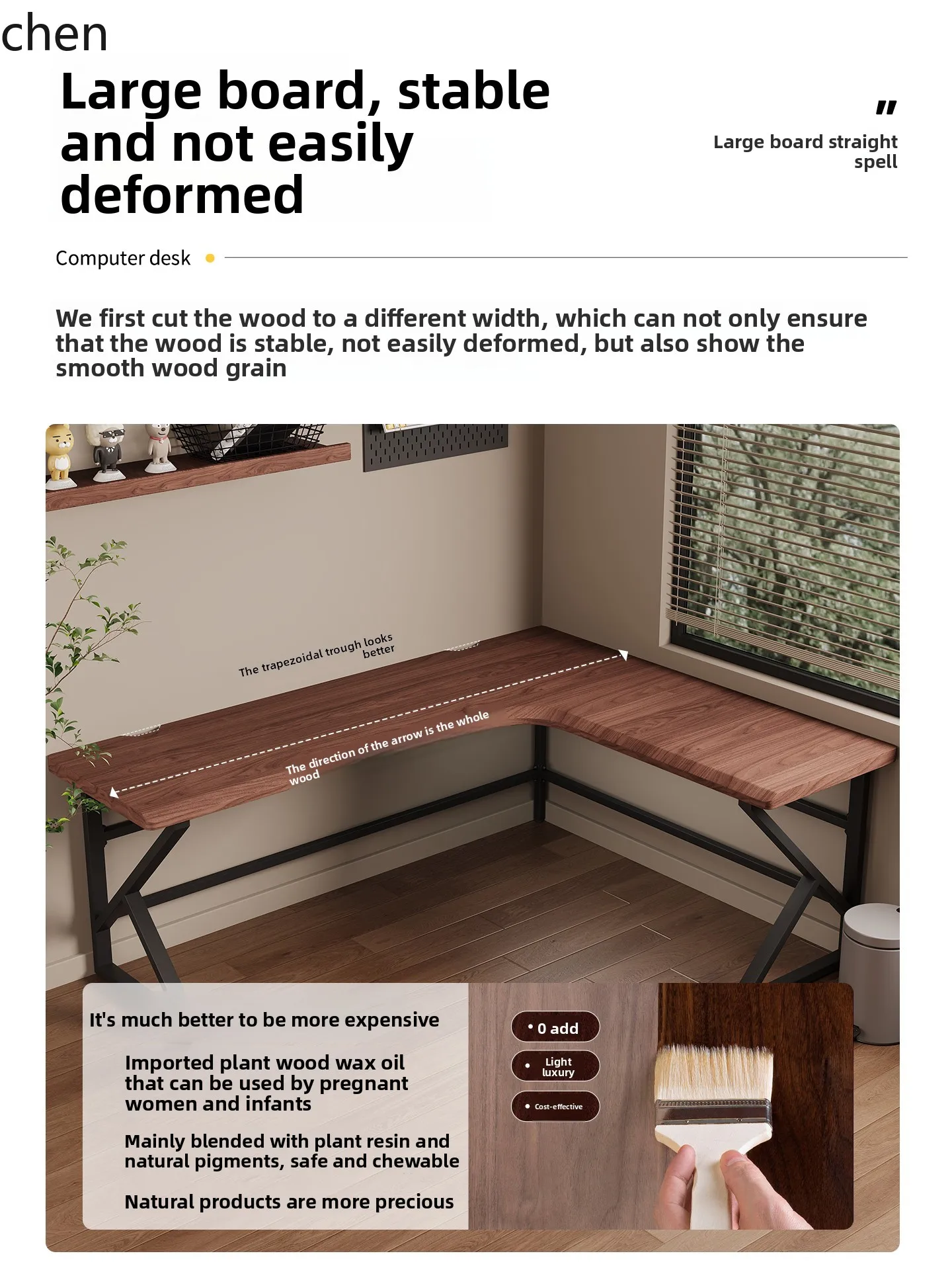a5 Small Apartment Home Rectangular Double Desk Corner Style All Solid Wood Gaming Desk