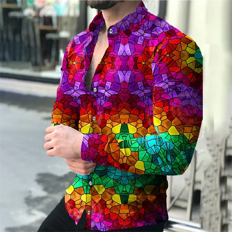 Shirt Men\'s Casual Outdoor Rose Geometric Figure Elegant Comfortable Soft Designer Design 2023 New Spring Summer Plus Size