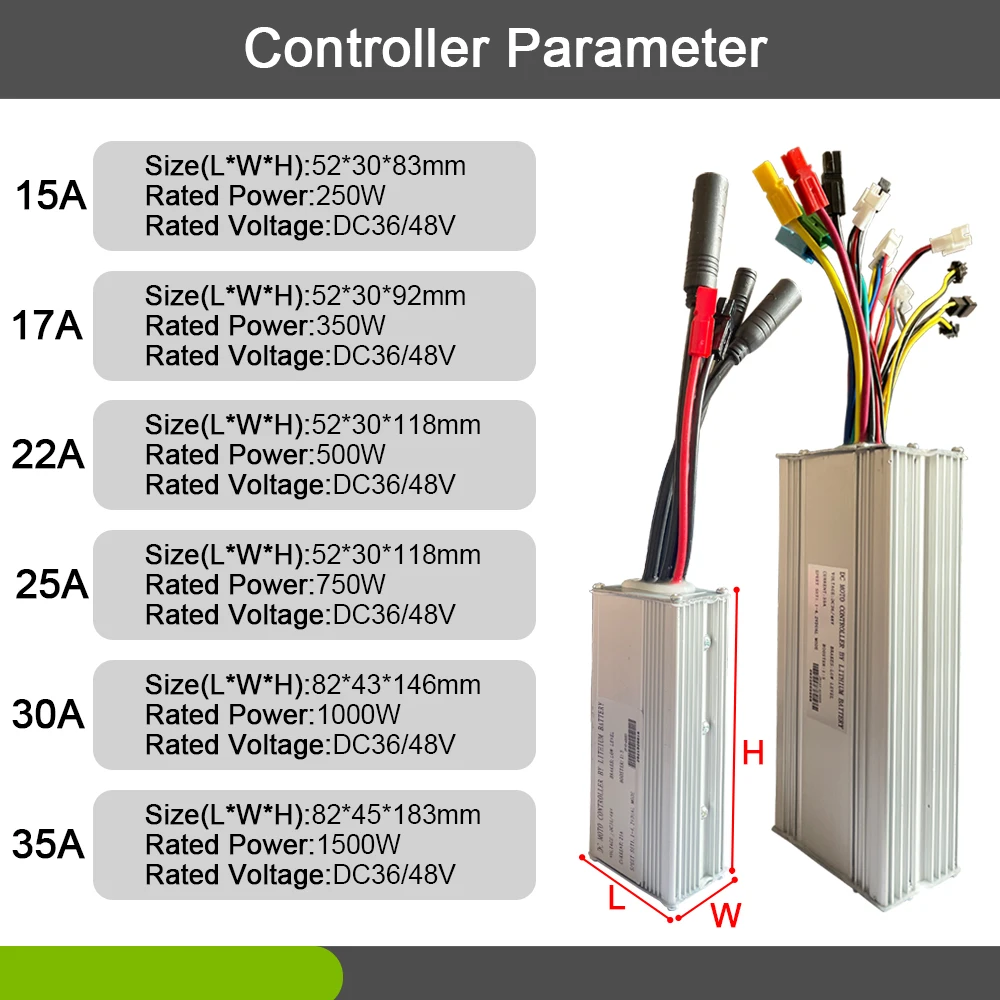 JN Ebike Controller 36V 48V 15A 17A 22A 25A 30A 35A sistema di controllo con 6 9 12 mosfet per parti di conversione Scooter elettrico