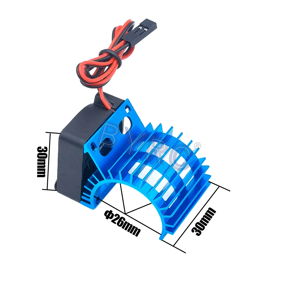 Aluminum 380/390 Motor Heatsink Cover With 5V Cooling Fan JR Plug For 1/16 RC Model Car Boat