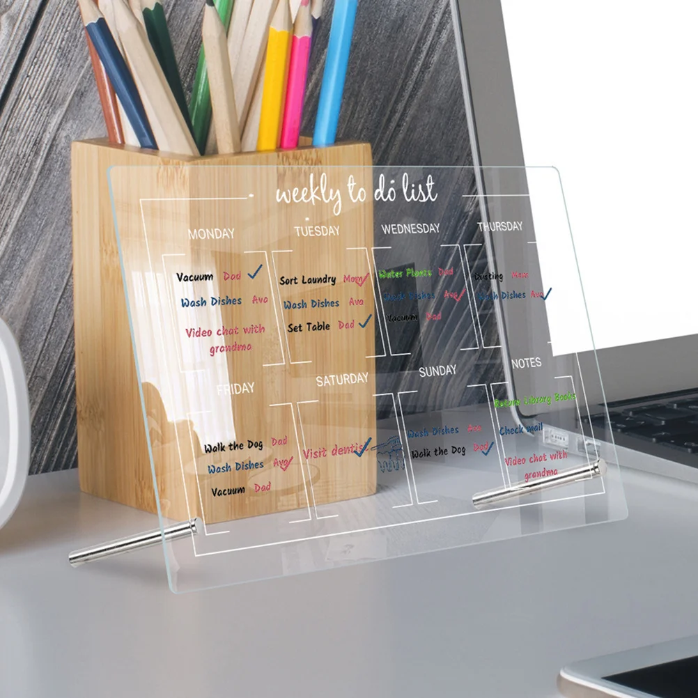 

1 Set Transparent Acrylic Writing Modern Memo For Home Office School Use Erasable Message Board With Pen Multi-Function Desktop