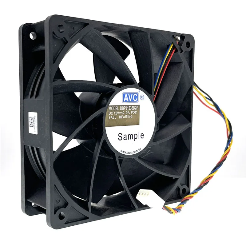 

Miner Mining Fan High Speed CFM Airflow,120mm 12V 6000RPM,12038 DBPJ1238B2F 120X120X38mm Dual Ball Bearing Powerful Cooler GPU