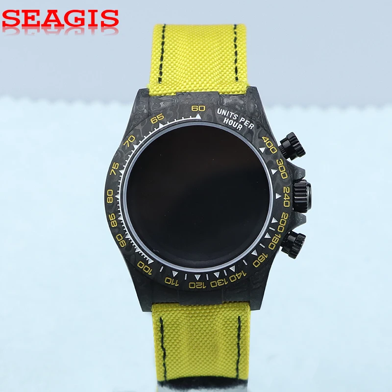 

SEAGIS 38mm Carbon Fiber Case Strap fit 4130/VK63 Movement Sapphire Glass 29mm Dial