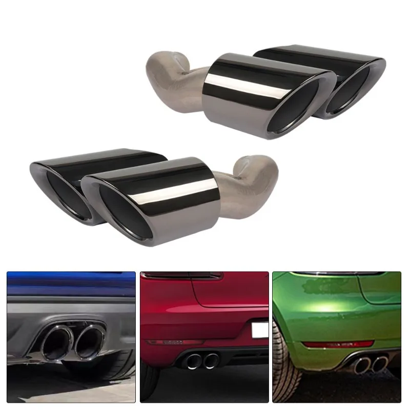 Car modification accessories are suitable for 15-17 years Cayenne exhaust pipe single-layer four-out stainless steel tail throat