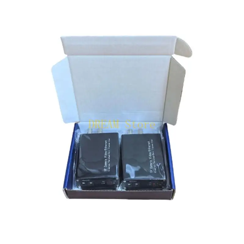 Coax Cable Camera Wiring Set for Factory or Campus Camera Work, 1Pair RJ45 Units with Metal Housing and 2 Coax Connectors for