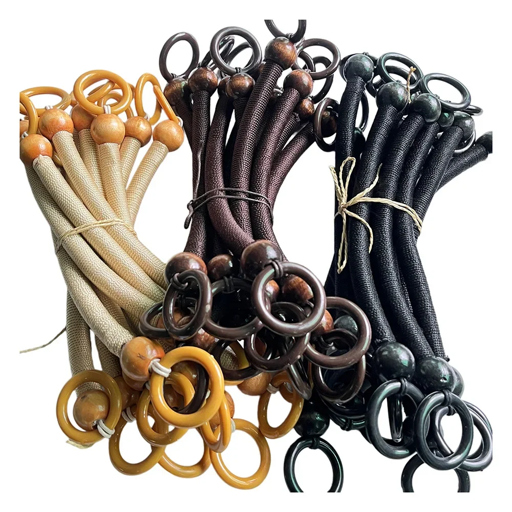 

Деревянная ручка из бисера, лоскутный ремешок для сумок, аксессуары из тканого материала ручной работы, ручная ручка для сумки из бисера