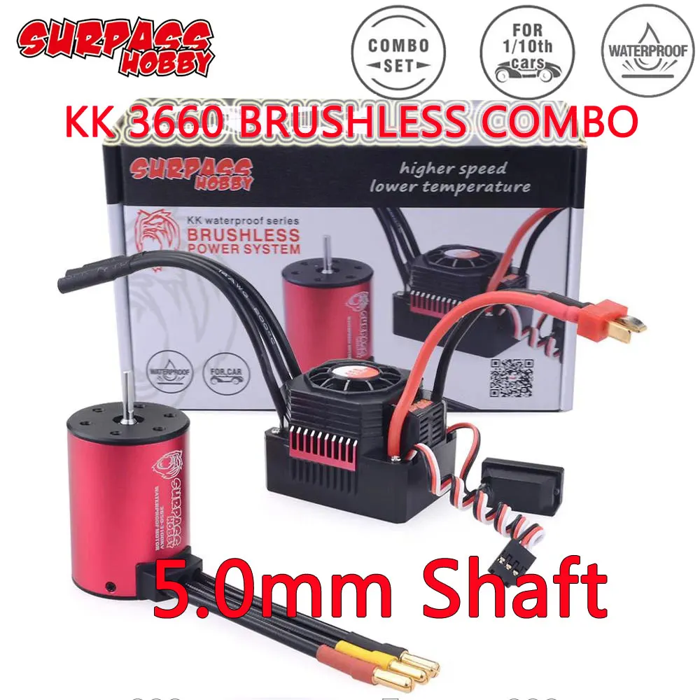 SURPASS HOBBY KK Brushless Combo 3660 Motor w/ 60A/80A/120A ESC 5.0mm Shaft For 1/10 1/12 1/14 1/16 Rc Car Traxxas Wltoys HSP