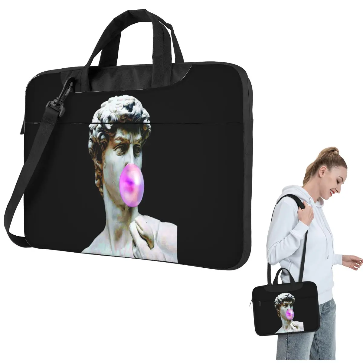 

David Michelangelo Sculpture Laptop Bag Shockproof Case Computer Bag 13 14 15.6 Inch Crossbody Notebook Pouch Macbook Pro Air