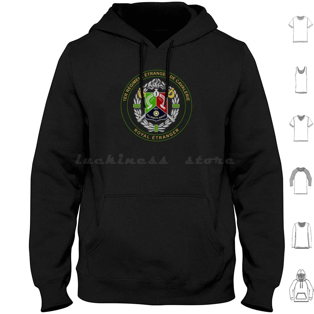 1rec Sudadera con capucha de la Legión Exterior de algodón de manga larga 1er R Giment Tranger De Cavalerie 1er Rec Legión Extranjera L Gion Trang Re