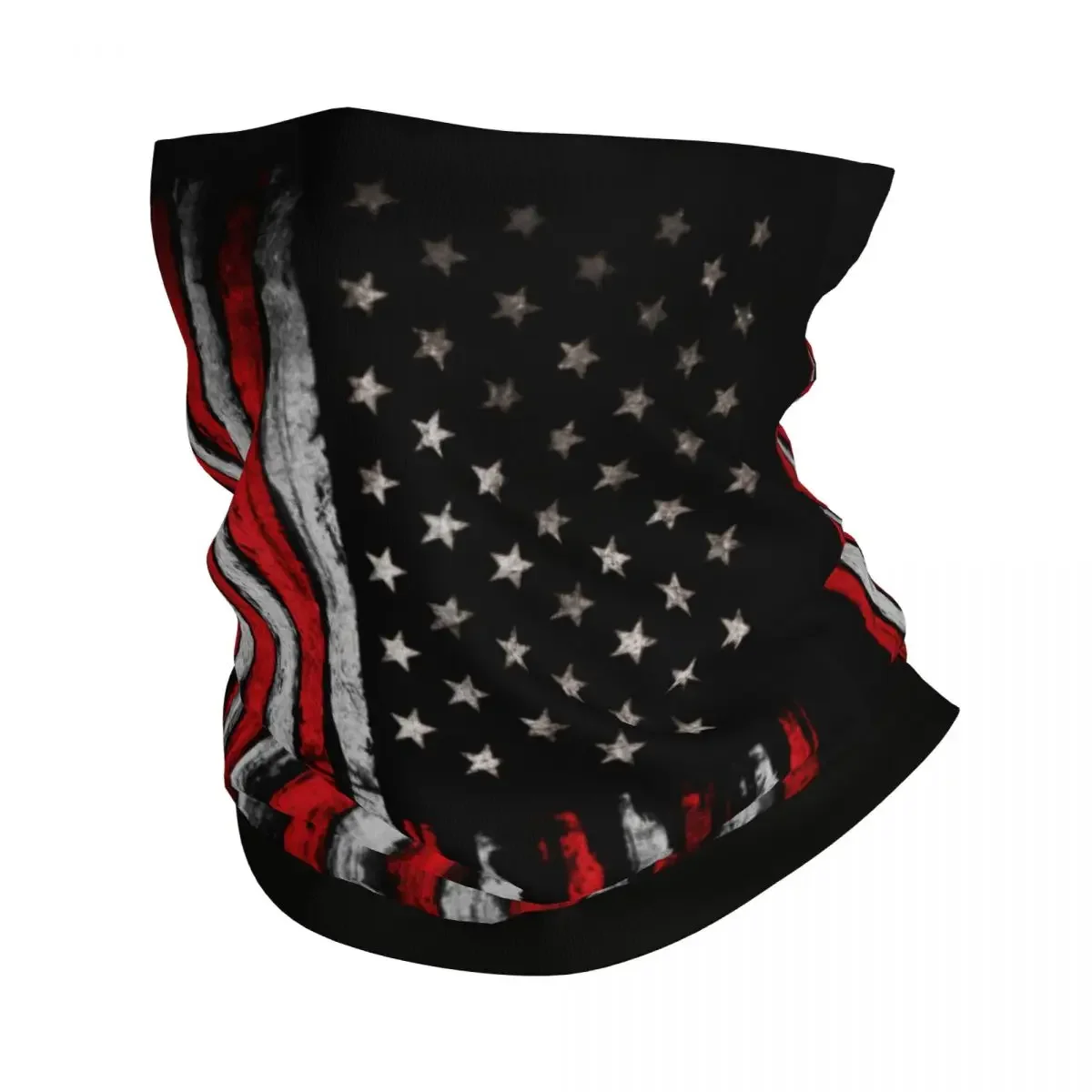 Custom Red White American Flag Bandana Neck Warmer Men Women Winter Ski Tube Scarf Gaiter Patriotic USA Face Cover