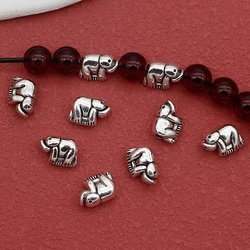 30pcs/Lot Vintage Cute Small Elephant Metal Beads 10x6mm Thai Style Jewelry Loose Spacers DIY Bracelets Necklace Crafts Making