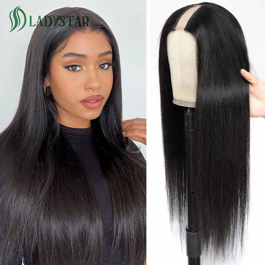 Straight U Part Wigs For Women Human Hair Brazilian Straight Human Hair Wigs 150% Density U Shape Wigs Glueless Wigs