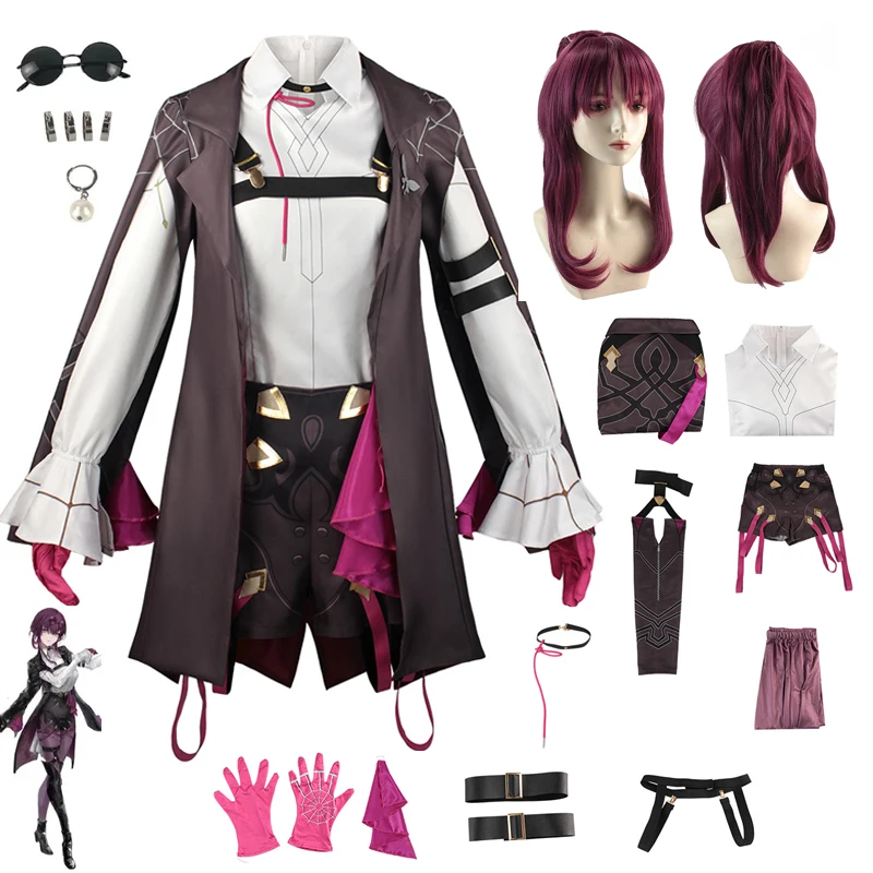 أزياء هونكاي ستار رايل التأثيرية أزياء كافكا التأثيرية للنساء أزياء الهالوين وحفلات عيد الميلاد شعر مستعار كافكا الزي الرسمي