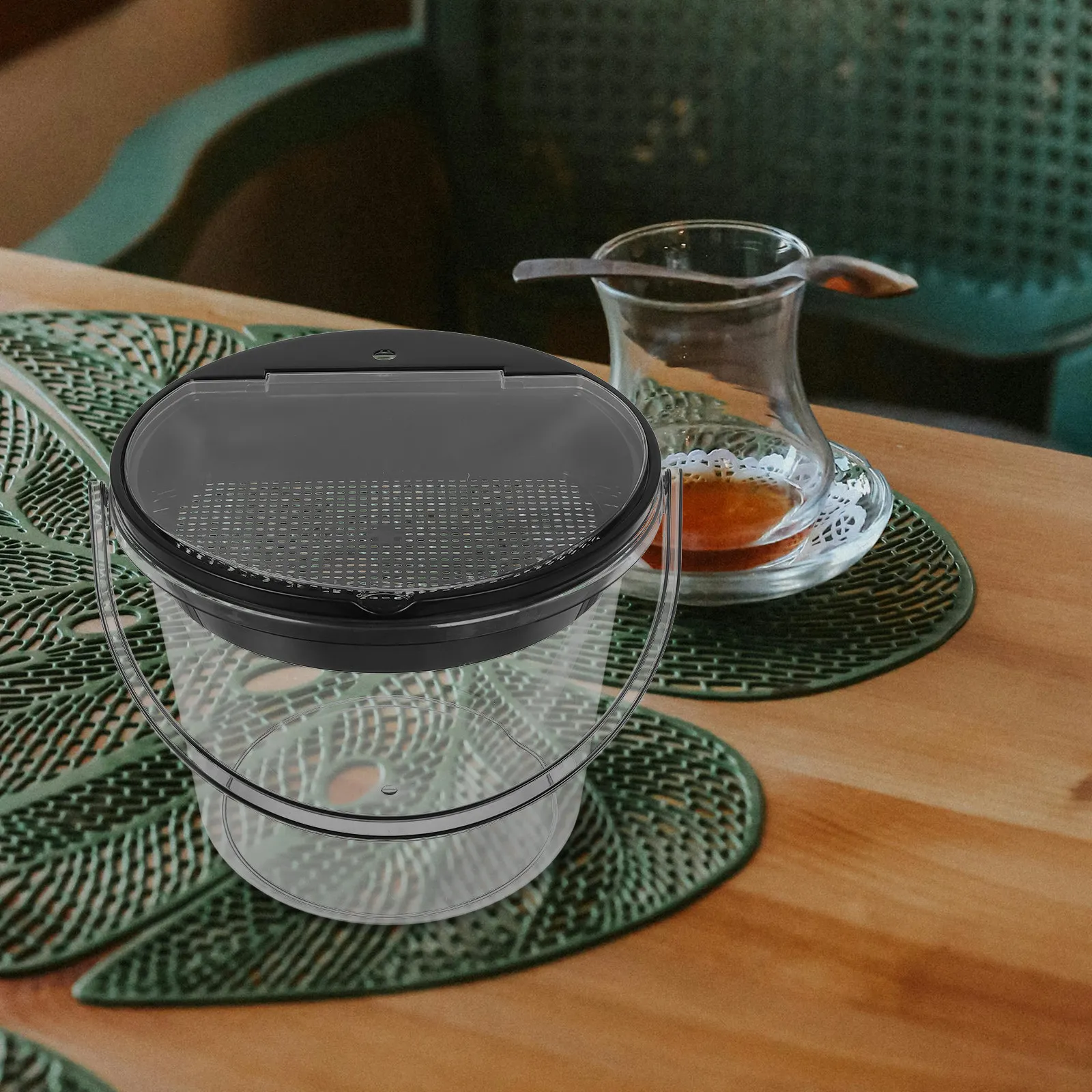 

Tea Dregs Drainage Bucket Light Gray Handheld Compost Bin Kitchen Countertop Tea Residue Filter Drainage Container Small Food