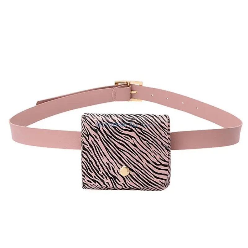 

340D Women Girls PU Leather Fanny Pack Casual Waist Bag Cell Phone Pocket with Removable Belt