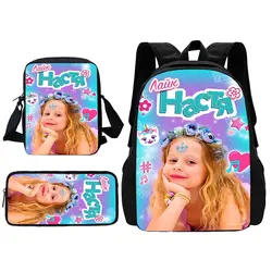 Wie Nastya Kind Schul rucksack mit Umhängetasche Bleistift Taschen Schult aschen für Jungen Mädchen bestes Geschenk