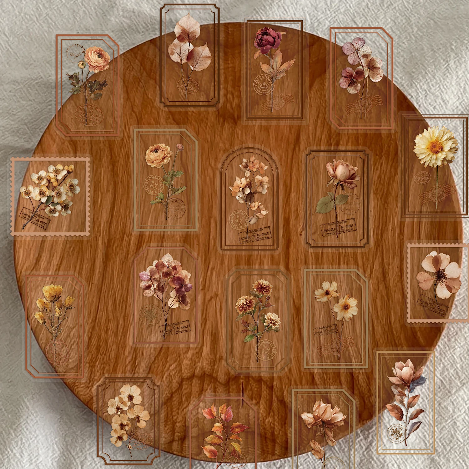 50 قطعة من ملصقات الحيوانات الأليفة الإبداعية ذات الأزهار الرجعية على الوجهين DIY حافظات الهاتف المزخرفة والمكاتب والخوذات وملصق الهدايا المقاوم للماء