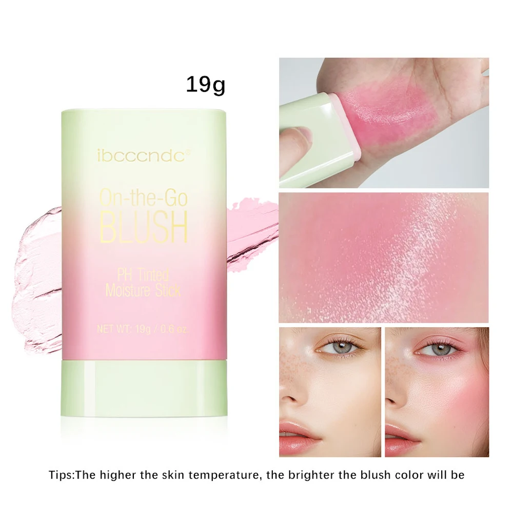 بودرة أحمر الخدود المتغيرة اللون، كريم أحمر الخدود يدوم طويلاً، مقاوم للماء، مرطب متعدد الوظائف، عصا أحمر الخدود، ملمس خفيف، مكياج الوجه #1