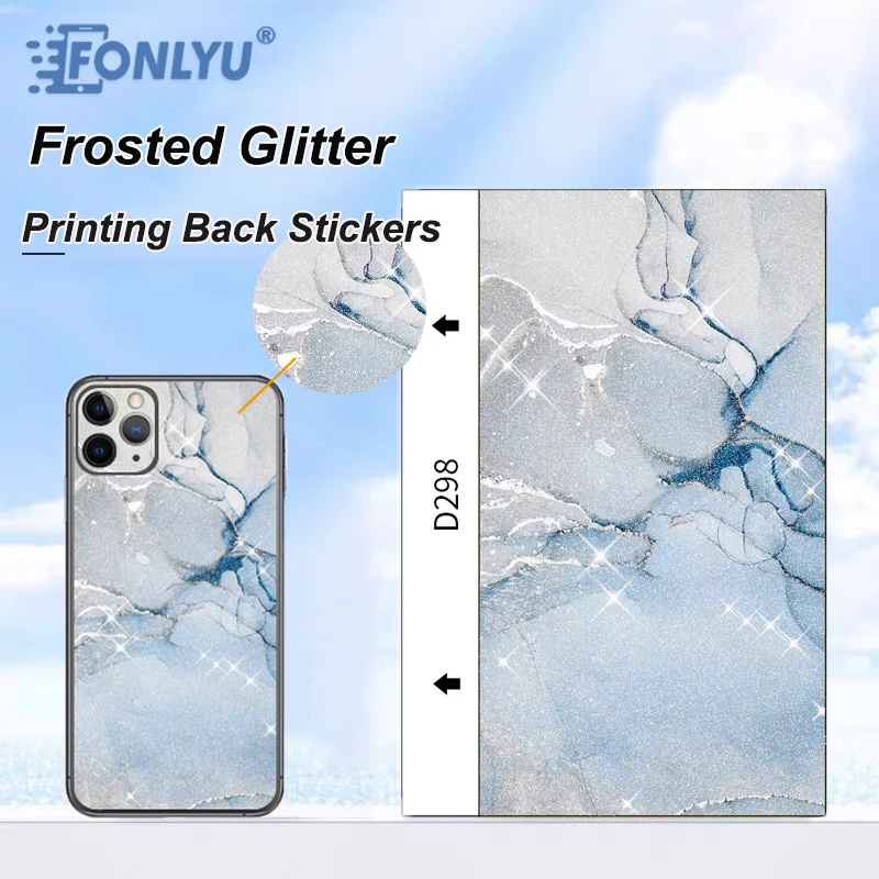 FONLYU 50PCS Glitter Bling Back Cover Protective Film Sticker For Smartphone Protector Skin DIY Cutting Machine Cutter Plotter