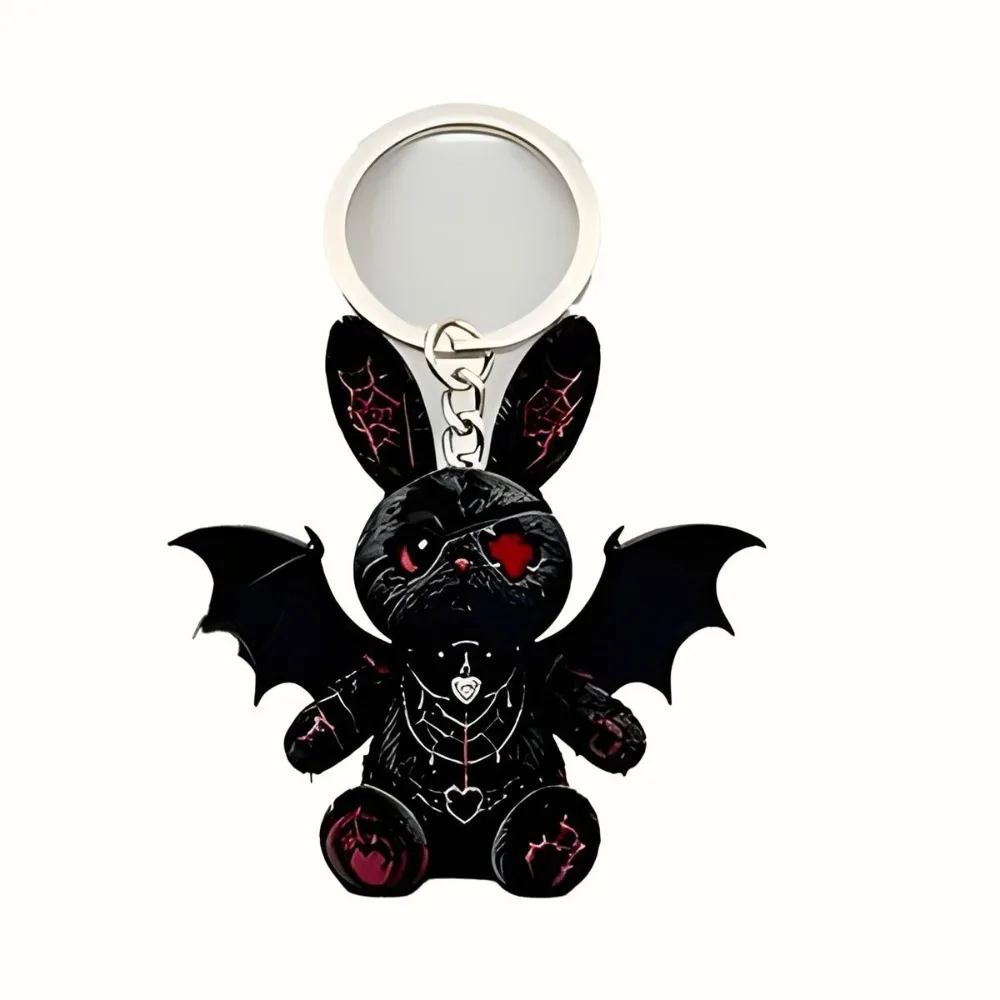 2D Flat Design Acrylic Keychain Wounded Cat Style Y2K Style Cat Keychain Spooky Design Acrylic Material Kitten Pendant