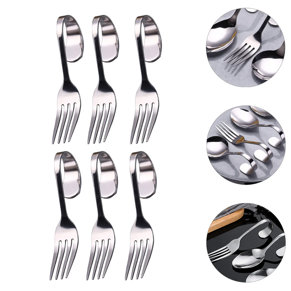 

Bent Handle Dessert Fork Stainless Steel Curved Japanese-style Fruit Baby Appetizer Serving Spoon