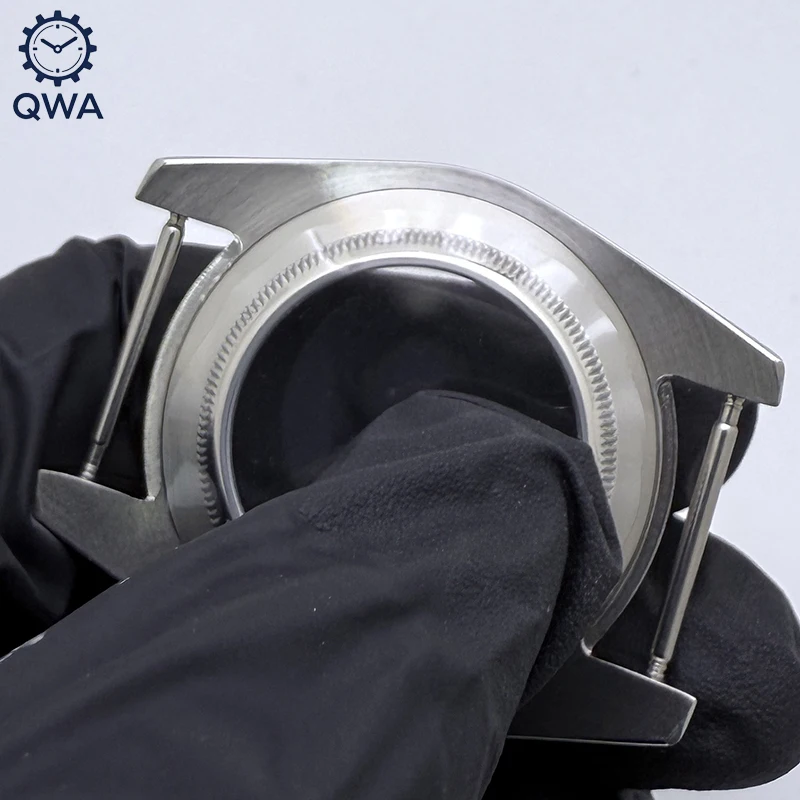 QWA 316L Stainless Steel 36mm/39mm Semicircular Datejust RoseGold Sapphire Magnifying Glass Watch Case Fit NH35/NH36 Movement