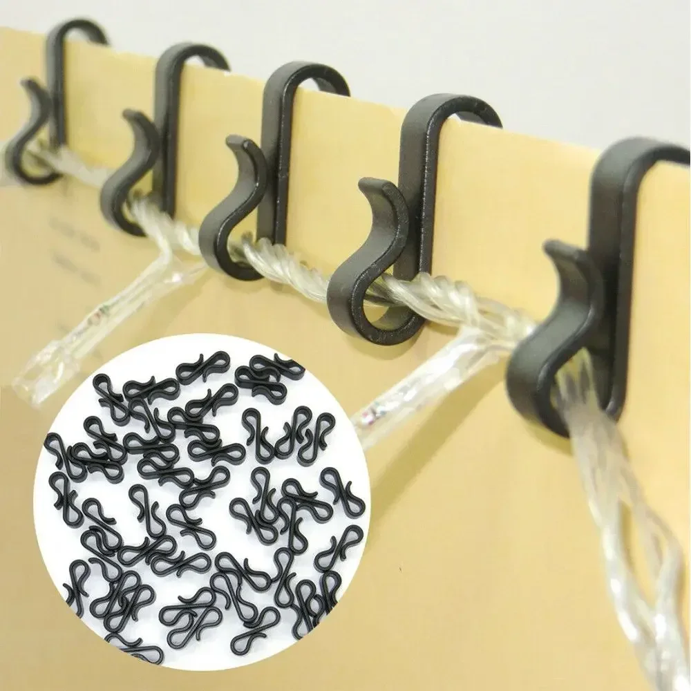 20/50pcs/PACK S Shaped Hook Gutter Hooks Heavy Duty Clips New Year Christmas Party Fairy Lights Decoration Clip