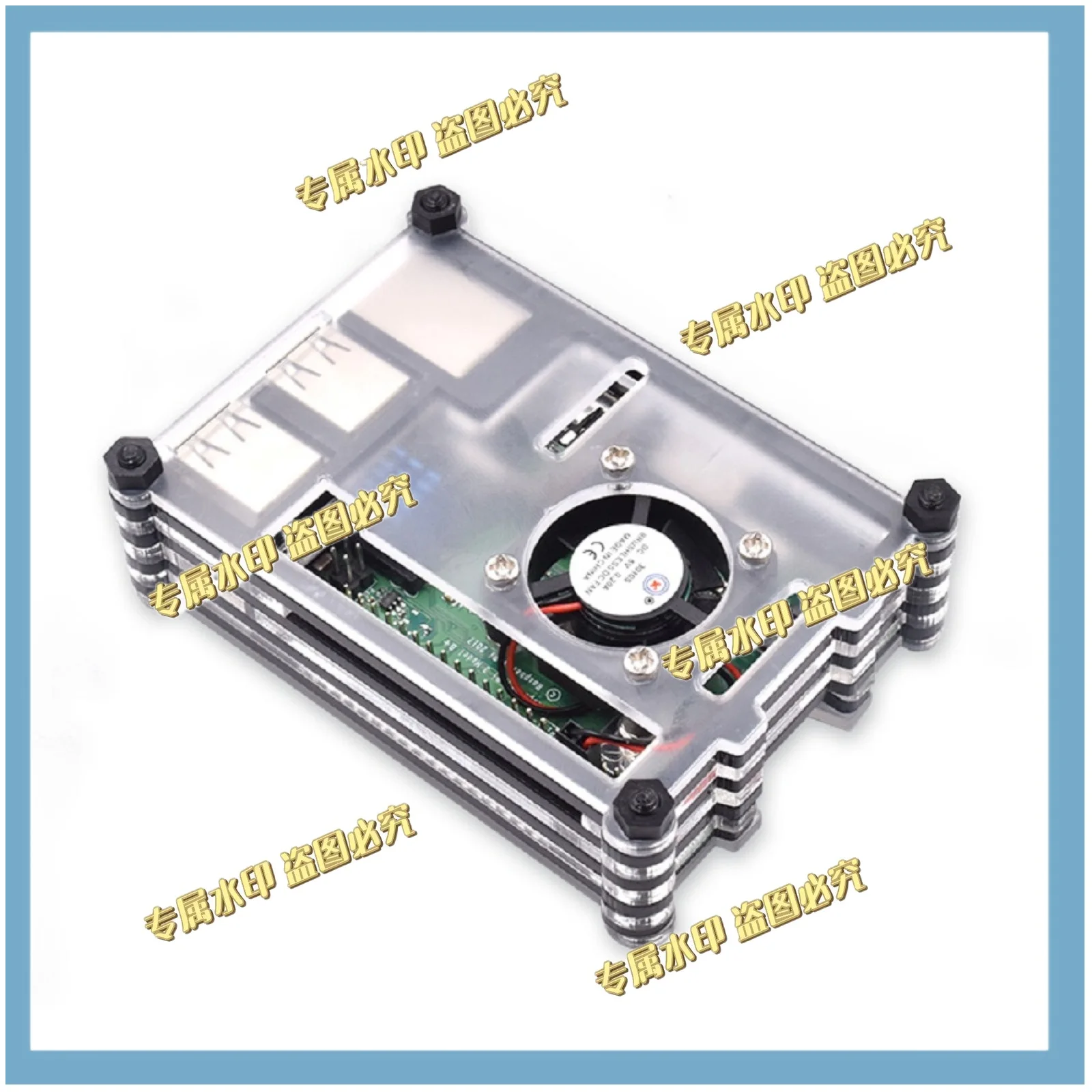 9 Layers Acrylic Case For Raspberry Pi 3 Model B+ 3B Transparent Box Cover Shell Optional Cooling Fan For Raspberry Pi 3B+ 3B