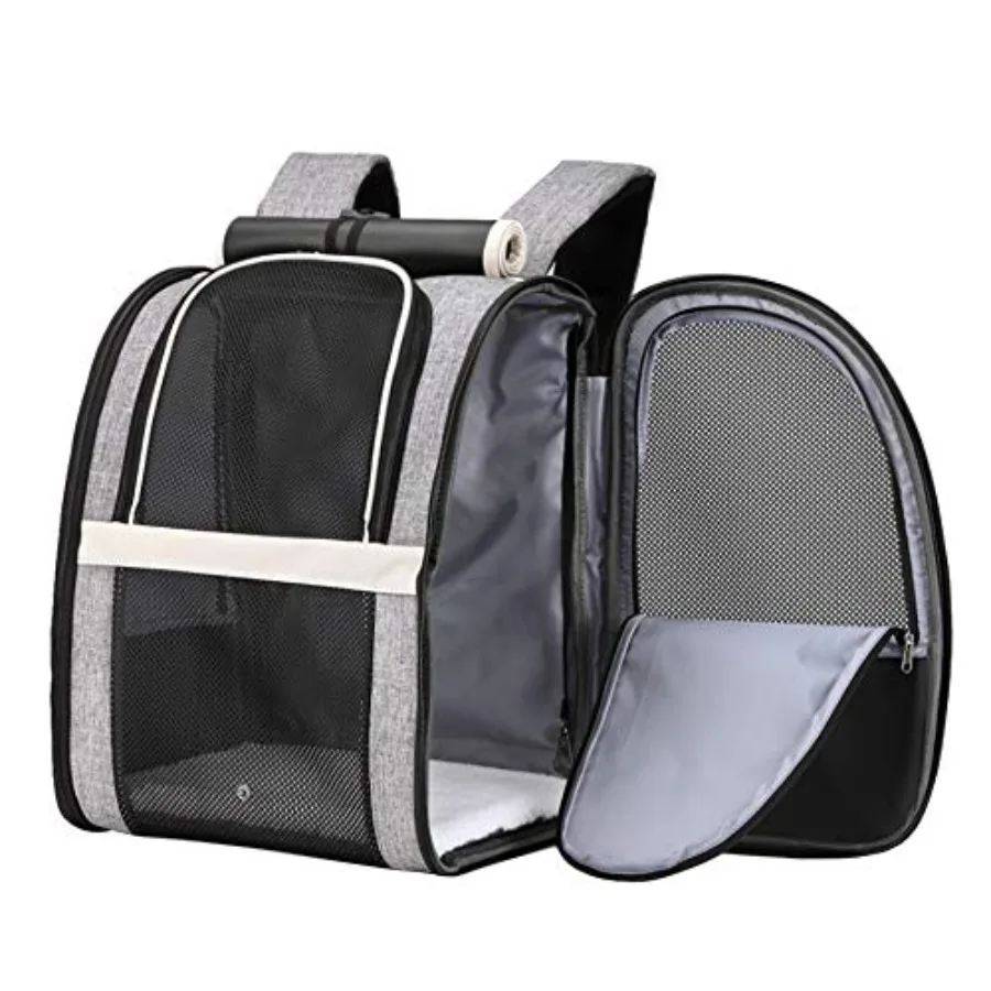 

Pet Carrier Backpack with Window Blind for Small Cats Dogs Ventilated Design Safety Straps Buckle Support Collapsible Designed