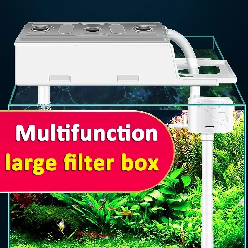 Fish Tank Accessories Silent Filter Circulation Drip Box Set 3 In 1 Built-in Water Pump Oxygenation Water Filter Aquarium