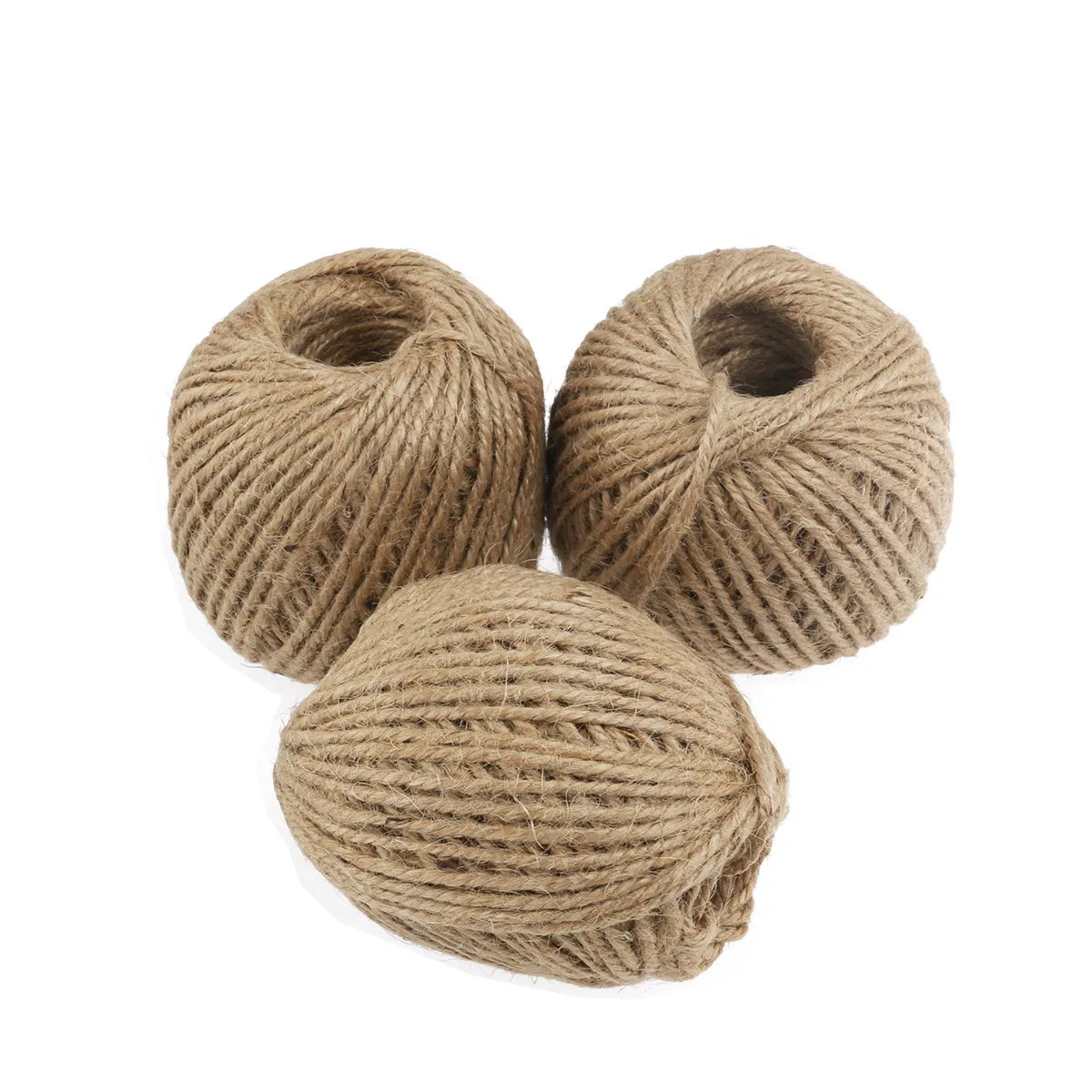 3 Rolls Natural Jute Twine Sisal Brown 55M Per Roll 2Mm Thick 3-Strand Heavy Duty for Gift Packing Gardening DIY Crafts Photo