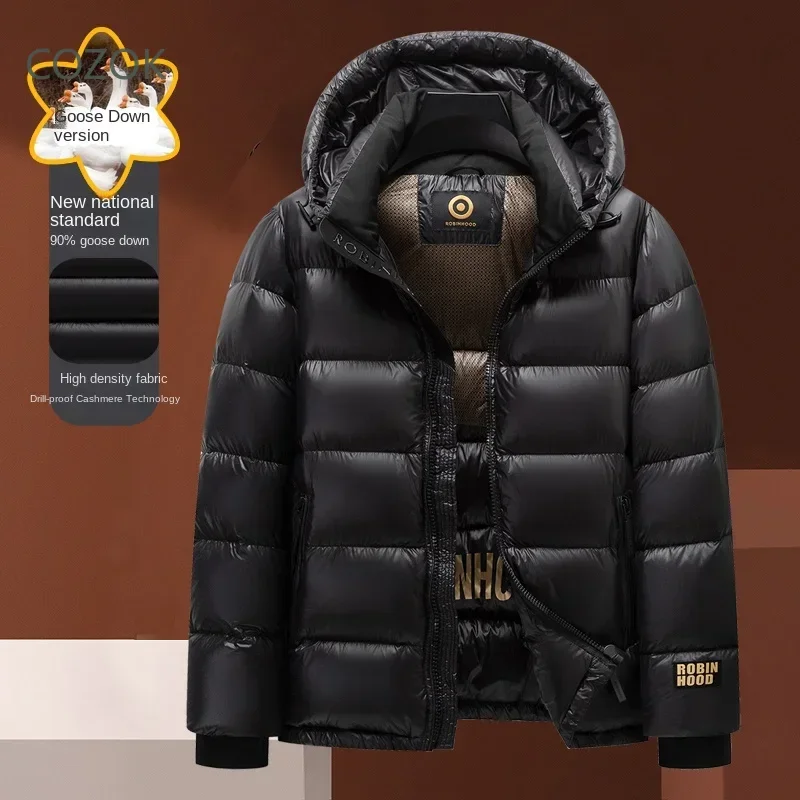 Black Gold Men's Down Jacket Hooded Jackets Designer Clothes Men Padded Jacket Goose Down Coat Men 2024 Man Winter Clothing