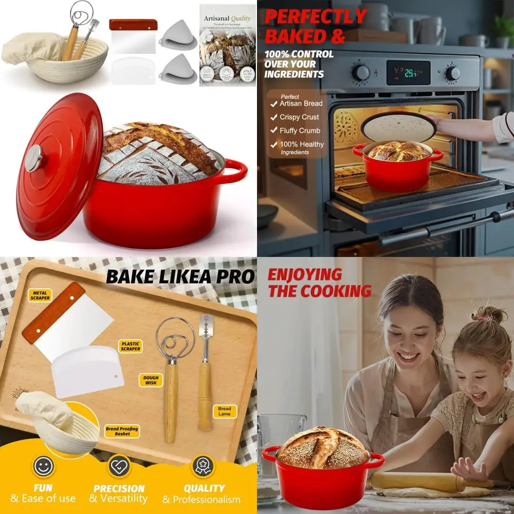 

Эмалированная чугунная печь для хлеба с корзиной для расстойки — прочная посуда для выпечки, приготовления хлеба и выпечки